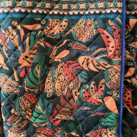 FARM Rio Mixed Patchwork Midi Reversible Puffer Jacket w/Belt Side Zipper Vents - Picture 7 of 16